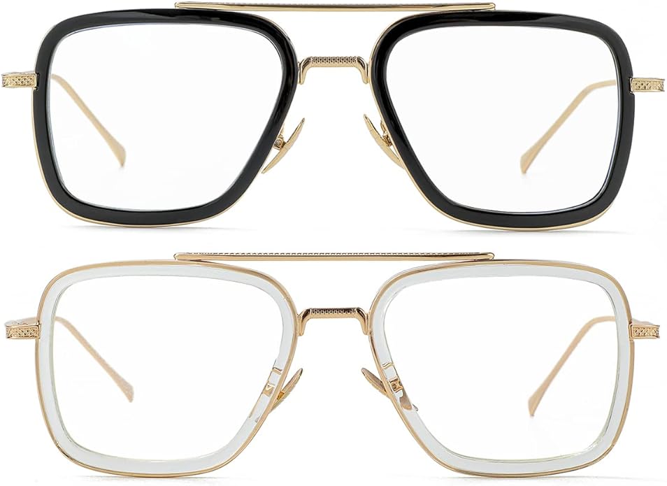Tony Stark Style Blue Light Blocking Glasses for Men Women, Iron Man and Spider-Man Computer Gaming Glasses