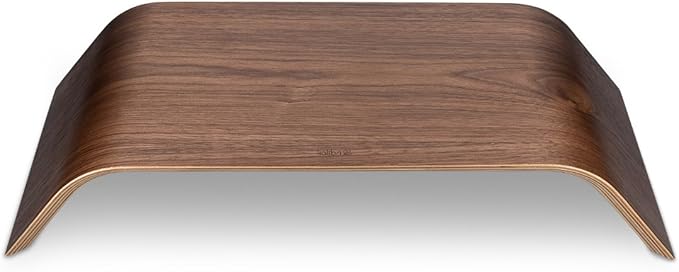 kalibri Wood Monitor Stand Riser - Computer Desk Holder Desktop Dock Wooden Mount Display for PC TV Screen Notebook Laptop - Walnut