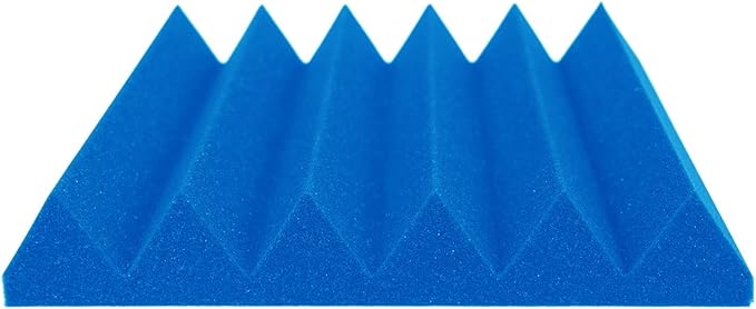 Foam Factory Inc 24 Pack Color Acoustic Foam Panel Studio Soundproofing Wedge Wall Tiles 12” X 12” X 2” (Blue)