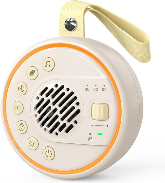 White Noise Machine Portable Sound Machine with 22 Soothing Sounds for Kids Adults, 4 Modes Night Light,3 Sleep Timer,Sound Therapy for Home Office Travel