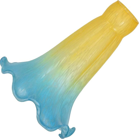 Bieye LS14S Lily Flower Blown Glass Lampshade (Yellow Blue, Opening I.D. 0.87" x O.D. 1")