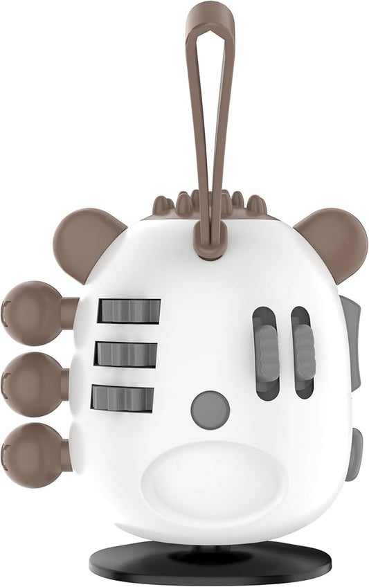 Fidget Toy Cubes with Cute Ears - Stress Relief for All Ages, Ideal for Office, School, and Home (Brown/White)