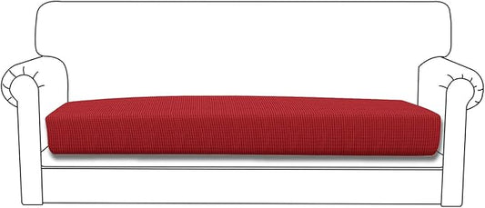 Easy-Going Stretch Cushion Cover Sofa Cushion Furniture Protector Sofa Seat Sofa Slipcover Sofa Cover Soft Flexibility with Elastic Bottom(Oversized Sofa Cushion, Christmas Red)