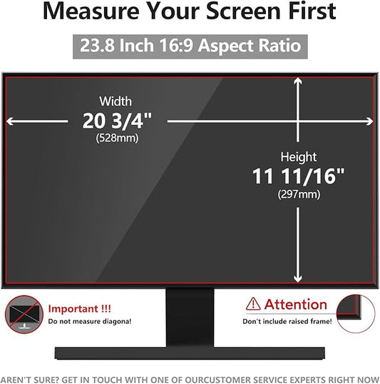 23.8 Inch Computer Privacy Screen Shield [2 Pack] for 16:9 Widescreen Desktop Monitor - Anti-Glare Blue Light Privacy Filter and Anti Spy Privacy Screen Protector Film