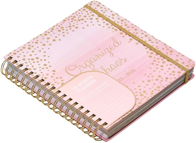 Votum August 2025 to January 2027 Large Back to School Academic Planner- Daily, Weekly & Monthly Organizer with Pens, Stickers, Sticky Notes, and a Sturdy Cover - Organized Chaos Pink
