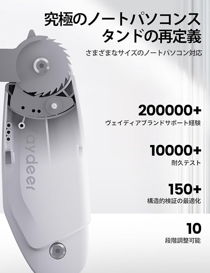 Vaydeer Laptop Stand for Desk, Metal Dual-Mode Design for Desk & Vertical Use, Adjustable Laptop Holder Space Saving Supports MacBook, Chromebook, Surface, Dell (Gunmetal)