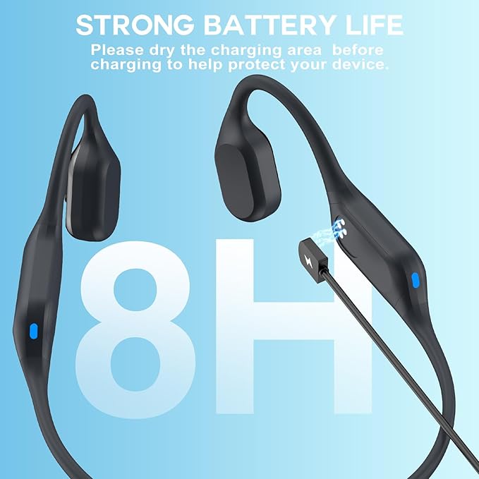 Swimming Headphone Open-Ear Bone Conduction-IP68 Waterproof Swim Earbuds with Bluetooth 5.4 Sport Headset with Safelight, 32G MP3 Memory Underwater Headphones, Running, Cycling