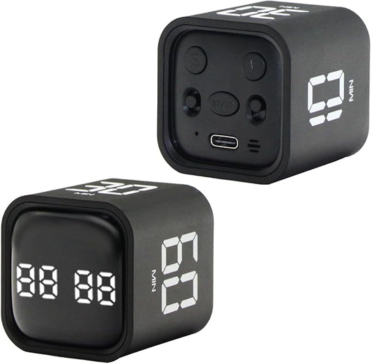 Productivity Timer Flip Gravity Sensor Cube Timer Countdown & Countup,Mute & Vibrate & Sound，5/10/30/60min & Custom Timing, Perfect for ADHD,Work,Learning,Kitchen Cooking