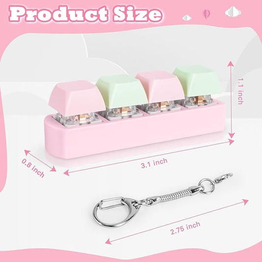 Keyboard Fidget Toy for Adults Keyboard Clicker with LED Light Keychain Fidget Stress Relief Sensory Toy