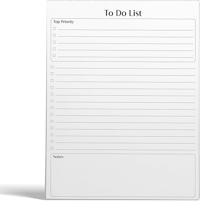 Better Office Products To Do List Notepad, 8.5" x 11", Planning Note Pad, 50 Sheets, Daily Agenda Productivity Checklist Organizer, (1 Pack)