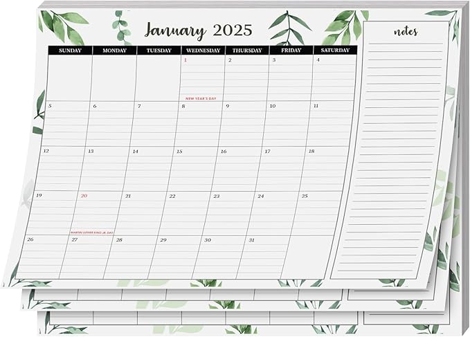 2025 Year Desk Calendar 11" x 8.5" Desktop or Wall Planner, Tear-Off Pad for Easy Planning, Includes a Notes Section To Do's Monthly Tasks for the Year of 2025 | Runs from January 2025 - January 2026