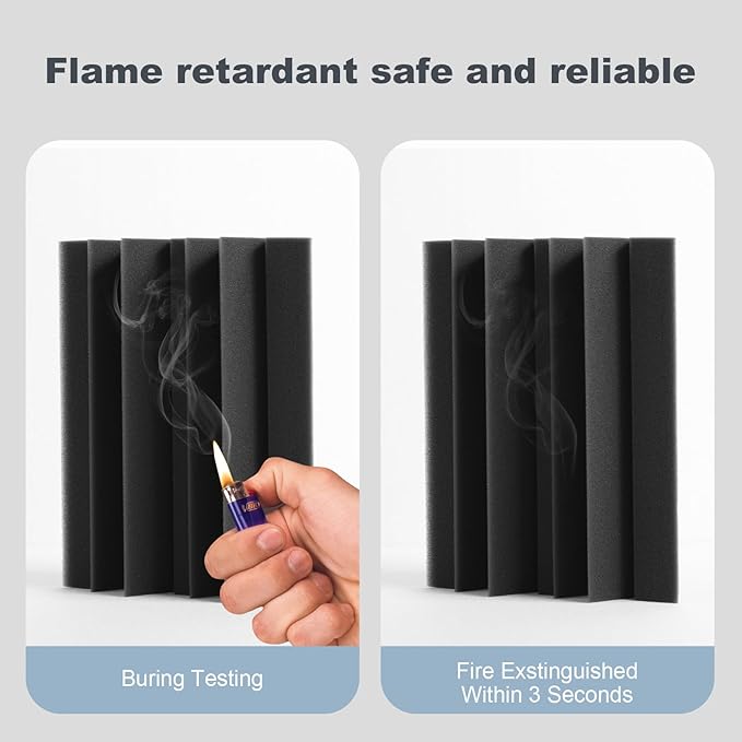 12 Pack Bass Traps Corner Acoustic Foam Corner 7''x7''x12'' Sound Proof Foam Panels for Walls Acoustic Wall Panels for Music Room Home Recording Studio