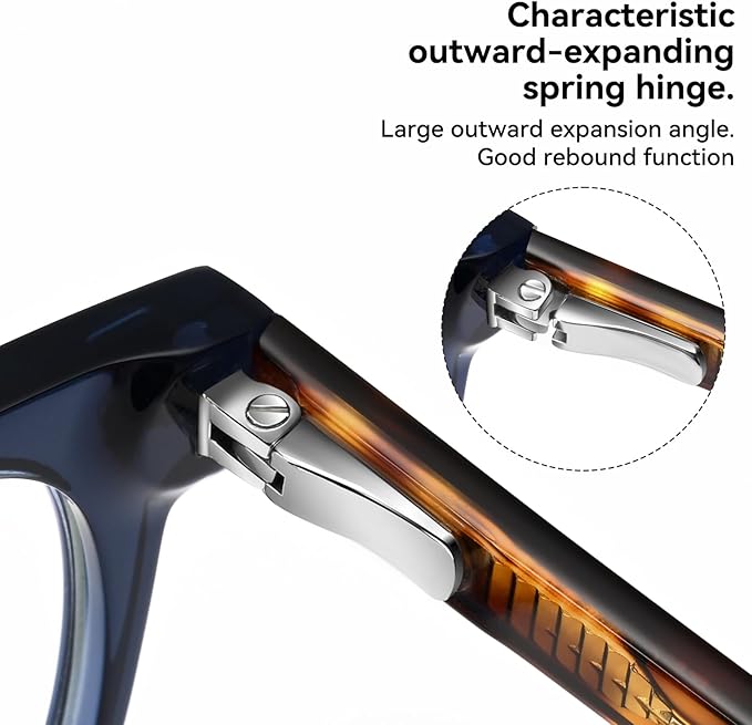 Dollger Blue Light Blocking Glasses For Woman Men Thick Square Frame Round Non-Prescription, For Computer,Work, TV,Gaming