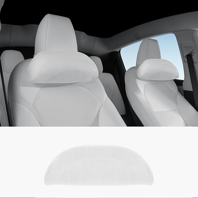 Car Headrest Pillow for Driving, Softness Ergonomic Design Universal Travel Neck Pillow for Most Cars, Office Chairs, Gaming Chairs with Extra Filler Cotton Bag (White, 1PC)