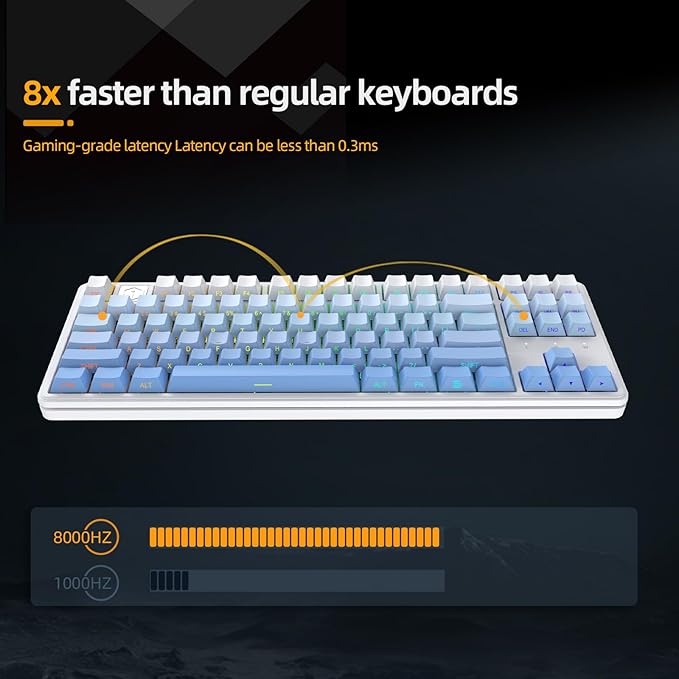 IROK NA87PRO 87 Keys Wired Magnetic Keyboard, RGB, hot Swappable Rapid Trigger Gaming Keyboard for Win/Mac/Gamer-White
