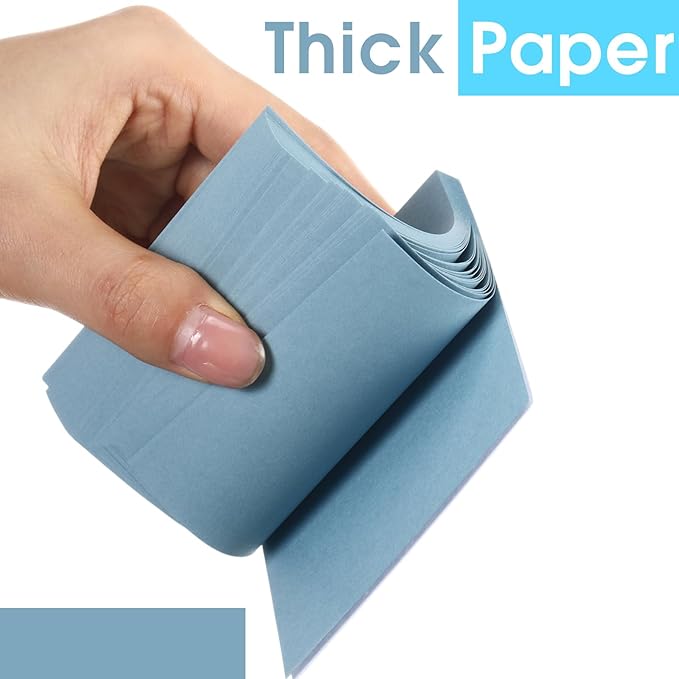 Thenshop 12 Pads Blue Sticky Notes 3''x3'', Self Stick Notes Pads Blue Office Supplies, Vintage Aesthetic School Accessories 50 Sheets/pad