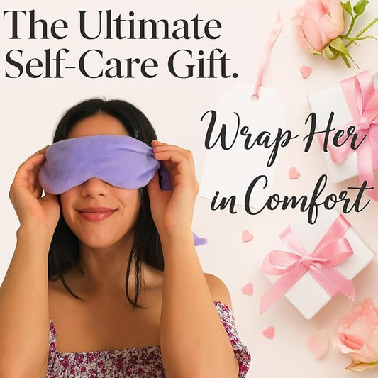 Weighted Lavender Eye Mask for Sleeping, Relaxation, Meditation & Self-Care – Aromatherapy Lavender Eye Pillow – Calming Spa Gift for Women, Men, Mom, Dad
