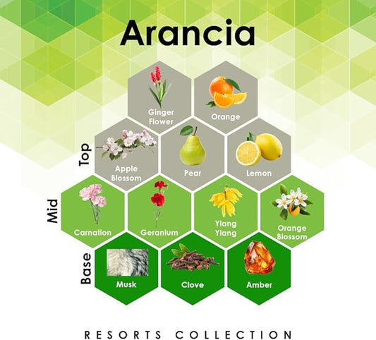 Arancia 4 oz Refill for Oil Diffuser with Orange, Geranium, Amber, & More Notes