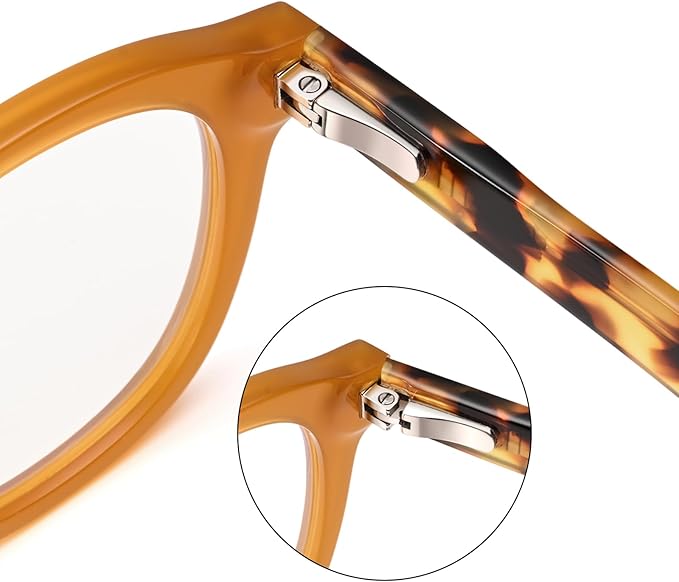 Dollger Blue Light Blocking Glasses For Woman Men Thick Frame Round Non-Prescription, pertain Computer Gaming，TV，Work