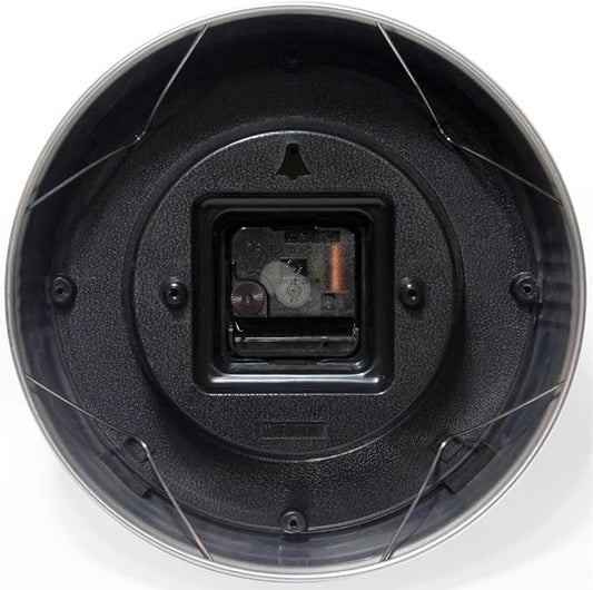 Infinity Instruments LTD. Retro 9 inch Silent Sweep Non-Ticking Mid Century Modern Kitchen Diner Wall Clock Quartz Movement Retro Wall Clock Decorative (Silver)…