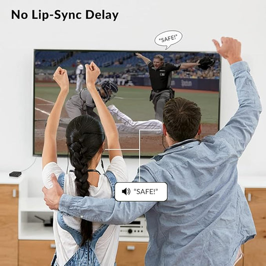 Avantree HT41866 - Wireless Earbuds for TV Listening (Set of 2), 20H Neckband Headphones with Bluetooth Transmitter for Optical Digital Audio, RCA, 3.5mm Aux Ported TVs, Plug & Play, No Audio Delay