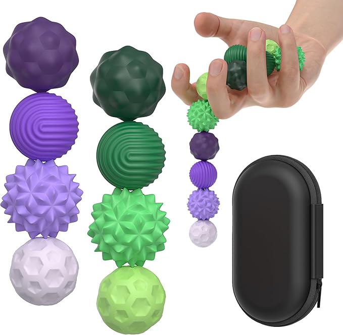 Magnetic Fidget Balls Toys for Adults&Teens, 8Pcs Silicone Sensory Stress Relief Toys with Autism, ADHD, Anxiety, Quiet Executive Desk Fidget Magnets Balls,Stocking Stuffers for Women Men Gifts