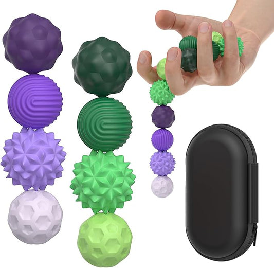 Magnetic Fidget Balls Toys for Adults&Teens, 8Pcs Silicone Sensory Stress Relief Toys with Autism, ADHD, Anxiety, Quiet Executive Desk Fidget Magnets Balls,Stocking Stuffers for Women Men Gifts