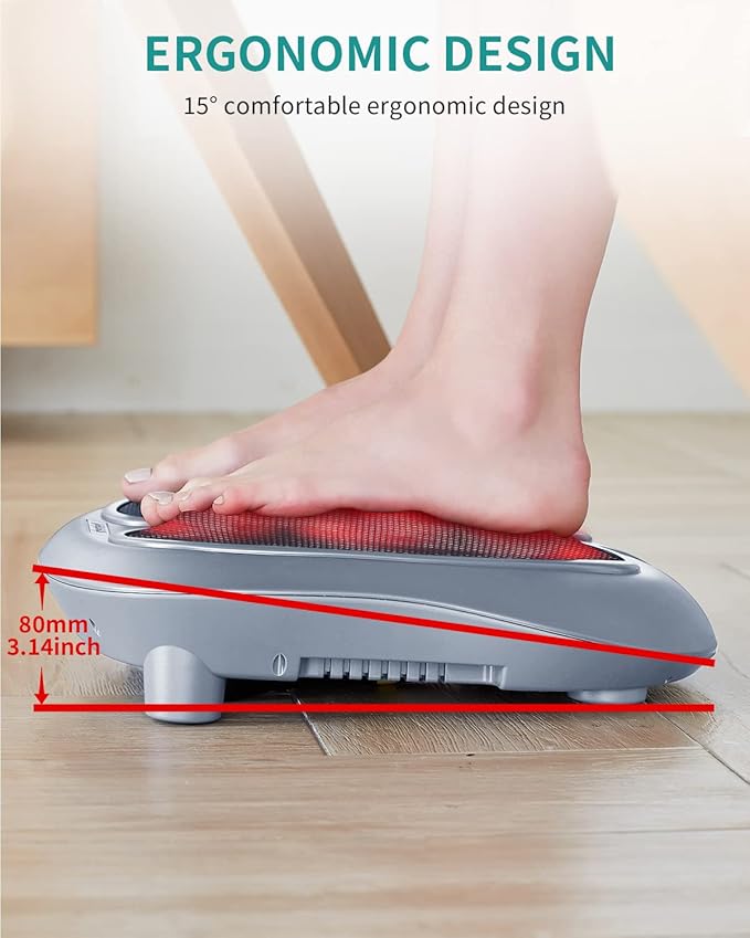 Nekteck Foot Massager with Heat, Heated Foot Massager for Plantar Fasciitis, Pain Relief and Circulation, Shiatus Electric Under Desk Feet Massager Machine, Gifts for Men Woman Him Her Mon Birthday
