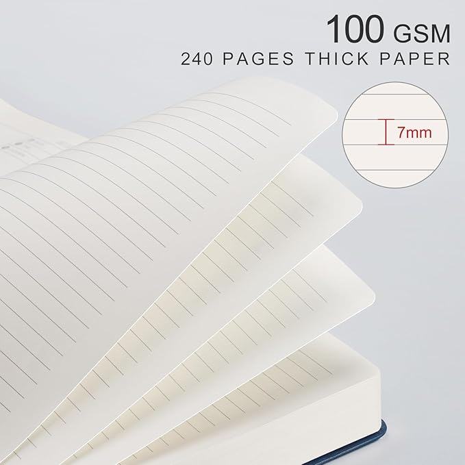 EMSHOI Meeting Notebook for Work with Action Items - 240 Pages A4 Large Project Planner Agenda Organizer Work Notebook for Women Men Office Business Notes, PU Leather Hardcover, 8.5" x 11", Blue