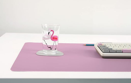 Dual-Sided Leather Desk Pad,Blotter for Laptop Computer,Mouse Pad,Writing,Drawing,Arts and Craft Mat (17"x24", Lilac)