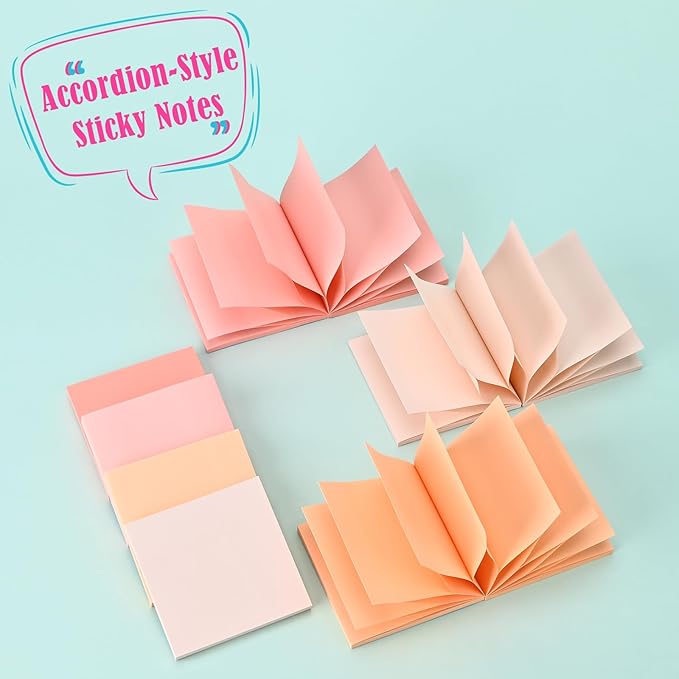 BAYTORY 640 Sheets Pop Paper Up Sticky Notes, 3 x 3 Inches, Self-Sticky Note Pads, Pink Gradient Sticky Pads, Memo Pads for School Office Home Desk Accessories (Pink Series)