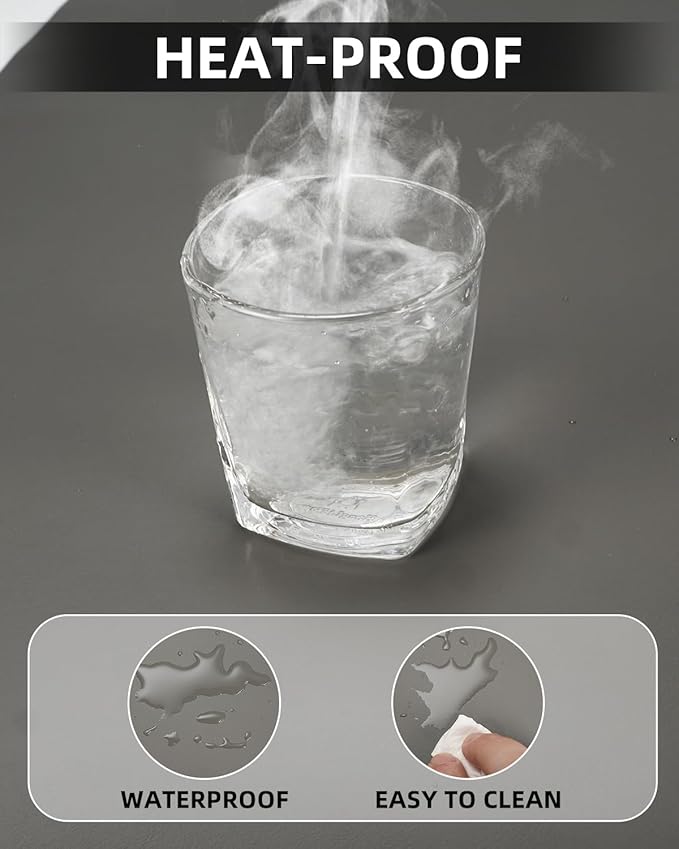 PULeather Non-Slip Desk Mat, Large Mouse Pad & Laptop Desk Pad - Waterproof Writing Pad for Office & Home (Dark Grey, 35.4" x 17")