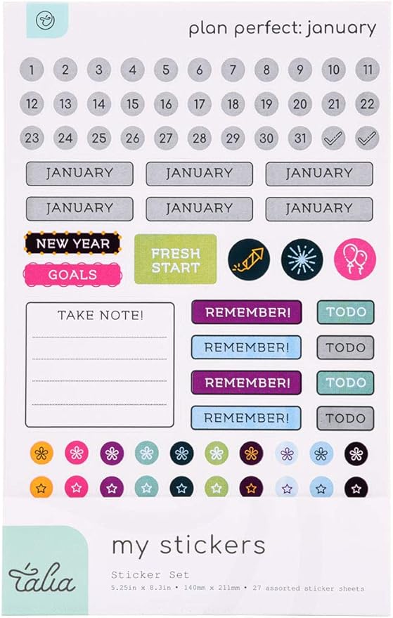 Talia Discbound Notebook Refills (Weekly Undated ORG Kit, Junior (5.5in x 8.5in))