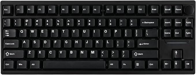 EPOMAKER P87 TKL Aluminum Wireless Gaming Keyboard, QMK/VIA Programmable, 87% Bluetooth/2.4Ghz/USB-C, with CNC Metal Knob and RGB Backlight (Black, Wisteria Linear Switch)