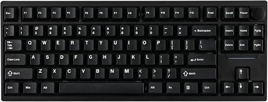 EPOMAKER P87 TKL Aluminum Wireless Gaming Keyboard, QMK/VIA Programmable, 87% Bluetooth/2.4Ghz/USB-C, with CNC Metal Knob and RGB Backlight (Black, Wisteria Tactile Switch)