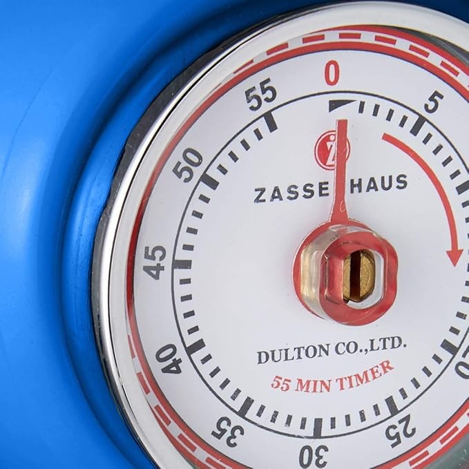 Zassenhaus Magnetic Retro Kitchen Timer, Classic Mechanical Cooking Timer (Royal Blue)