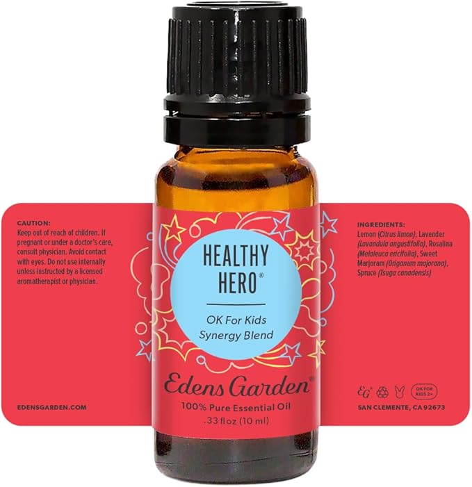 Edens Garden Healthy Hero Essential Oil Blend- 100% Pure Premium Grade, Undiluted, Natural, Therapeutic, Aromatherapy, The Best for Diffusing, Skin, Humidifiers, Kid Safe 10 ml (.33 fl oz)
