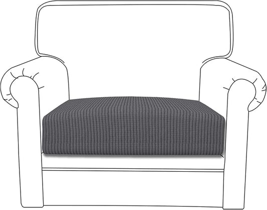 Easy-Going Stretch Chair Cushion Cover Sofa Cushion Furniture Protector Sofa Seat Sofa Slipcover Sofa Cover Soft Flexibility with Elastic Bottom(Chair Cushion, Grey)