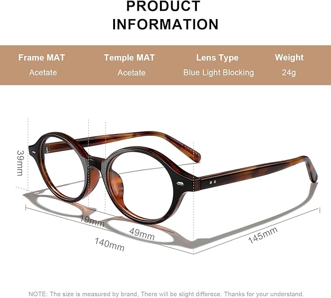 Acetate Reading Glasses for Women Men Eyeglasses Blue Light Readers for Women/Men, Computer Eye Glasses, Cheaters