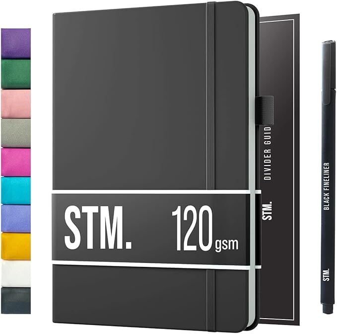 Bullet Dotted Journal Dot Grid Notebook | A5 Daily Journaling Notebooks for Personal Writing, Work, Women | 120gsm Thick Paper, Hard cover, Lay Flat Binding | 5x7 Journals Cuaderno Libretas de apuntes