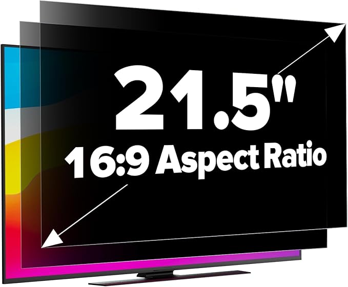 [2-Pack] HD Computer Privacy Screen 21.5 inch, Upgraded Computer Privacy Screen for 16:9 Widescreen Removable Anti Glare Computer Screen Cover and Blue Light UV-Blocking Screen Privacy Filter