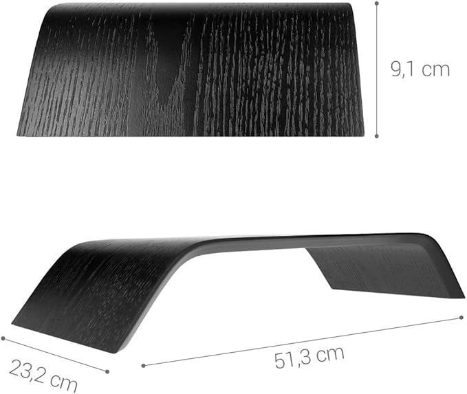 kalibri Wood Monitor Stand Riser - Computer Desk Holder Desktop Dock Wooden Mount Display for PC TV Screen Notebook Laptop - Oak with Black Stain