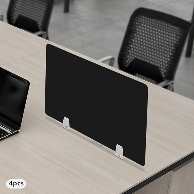 4PCS Desk Dividers Office Partitions, Privacy Desk Panel Protective, Acrylic Plexiglass Shield with Clamps for Offices Schools Call Centers - 23.6”L X15.8”W