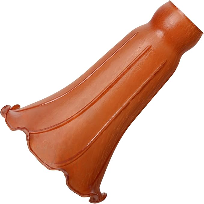 Bieye LS92 Lily Flower Blown Glass Lampshade (Orange, Opening I.D. 1.26" x O.D. 1.5")