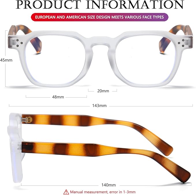 AIEYEZO Retro Blue Light Glasses for Men Women Square Thick Framed Eyeglasses Trendy Vintage Computer Glasses