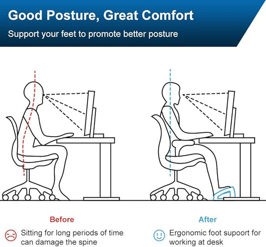 StrongTek Wood Ergonomic Footrest - 4-Angle Adjustable Foot Stool for Desk, Office Footrest, Anti-Slip Foot Stand for Under Desk, Enhances Posture, Promotes Blood Circulation, Easy Assembly (Espresso)