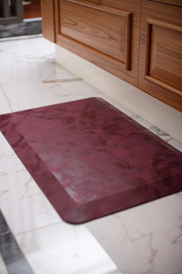 Mabel Home Anti Fatigue Floor Mat- 3 Size(20x32 & 20x39 & 24x70),16 Colors - Standing Desk Mat-Kitchen Floor Mat-Stain ResistantHome Non-Slip Bottom, Extra Soft (Red, 20" x 32")