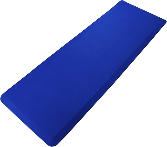 Ultralux Anti-Fatigue Long Floor Runner Comfort Mat, Thick Non-Slip Cushioned Kitchen Standing Mat 3/4” Thick 24" x 71" Premium Durable Ergonomic Multi-Use Standing Support Pad, Home, Office Rug, Blue