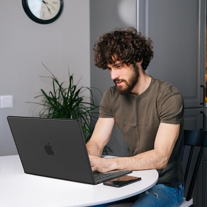 AKIT Compatible with MacBook Pro 16 inch Case 2025 2024-2021 M4 M3 M2 M1 Pro Max A3403 A3186 A2991 A2780 A2485, [Anti-Cracking] Hard Shell Laptop Case&Keyboard Cover&Screen Protector, Black