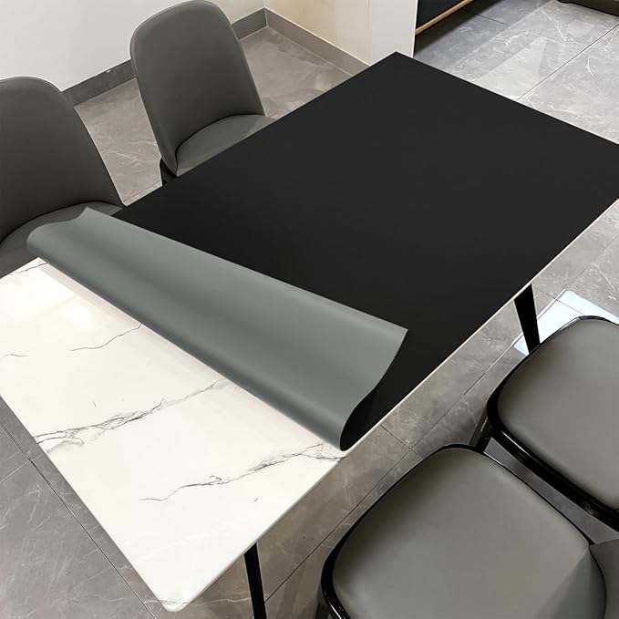 Dining Table Cover for Dining Room Table - Can Be Used On Both Sides Waterproof and Easy to Clean Good Flatness Used for Dining Table(Black+Gray 44x60)